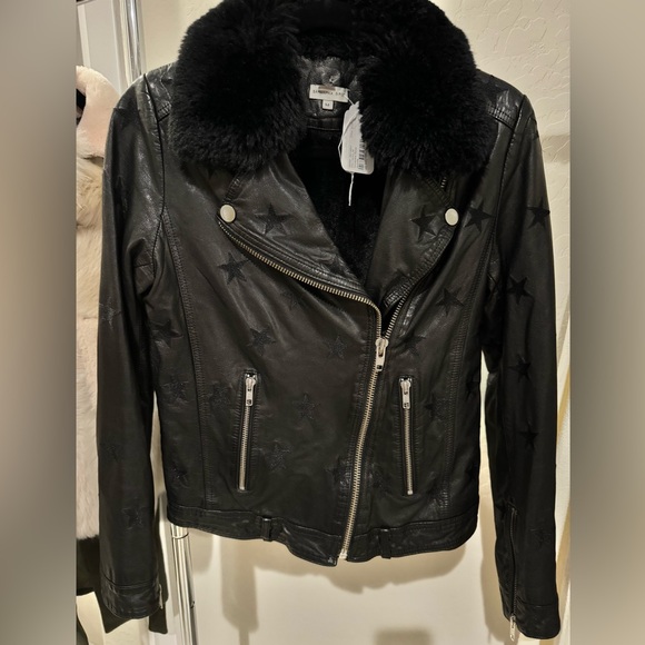 Samantha Sipos - Black Seeing Stars Faux Fur Jacket Size: M - Picture 6 of 8